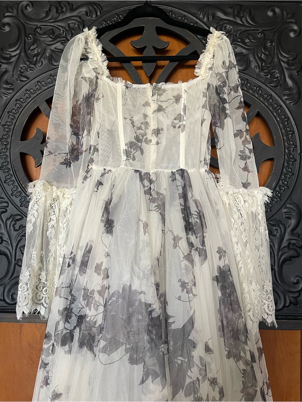 Widow Dance with Death Maxi Dress in Ivory Floral. NWT - Picture 4 of 7